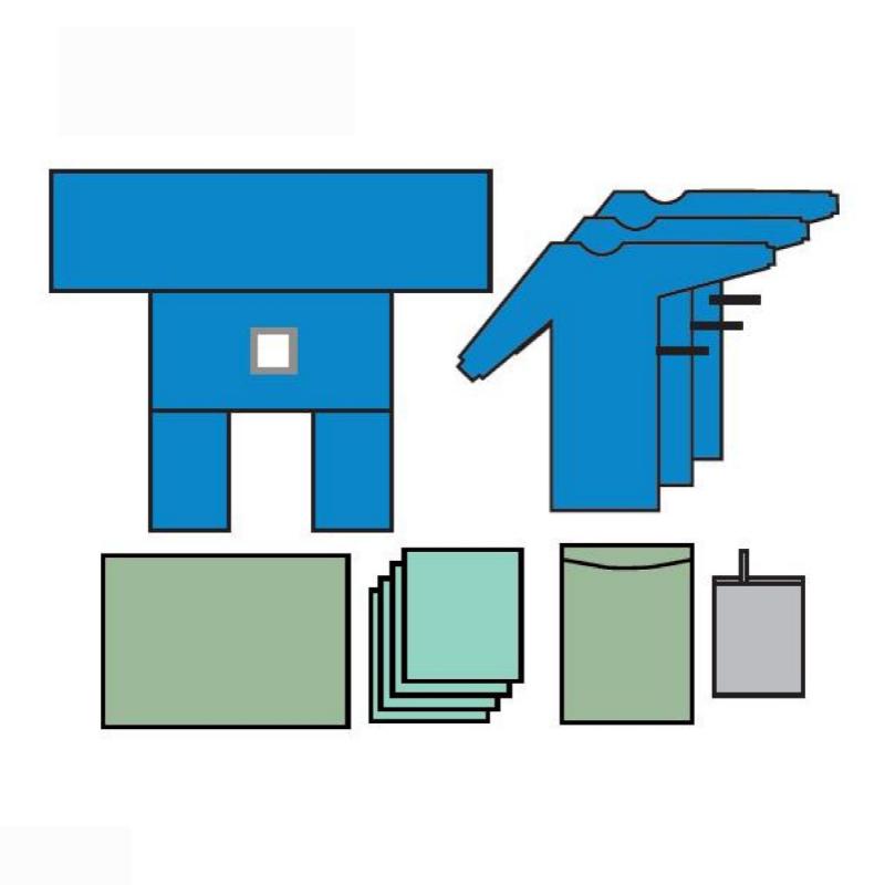 Комплект одягу та покриттів, для лапароскопії №2, стерильний, одноразового використання ,ТМ «АХІЛЛ»